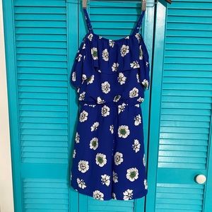 navy blue girls romper in girl